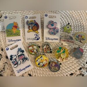 lot of 14 New and older Disney collectible pins LE mystery LR Epcot stitch more